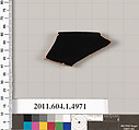 Terracotta rim fragment of a kylix (drinking cup), Terracotta, Greek, Attic