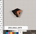Terracotta fragment of a kylix (drinking cup), Terracotta, Greek, Attic