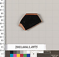 Terracotta rim fragment of a kylix (drinking cup), Terracotta, Greek, Attic