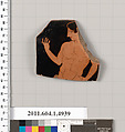 Terracotta rim fragment of a kylix (drinking cup), Terracotta, Greek, Attic