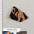 Terracotta fragment of a kylix (drinking cup), Terracotta, Greek, Attic