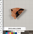 Terracotta fragment of a kylix (drinking cup), Terracotta, Greek, Attic