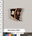 Terracotta fragment of a kylix (drinking cup), Terracotta, Greek, Attic