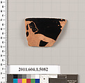 Terracotta rim fragment of a kylix (drinking cup), Terracotta, Greek, Attic