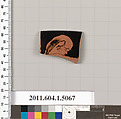 Terracotta rim fragment of a kylix (drinking cup), Terracotta, Greek, Attic