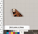 Terracotta rim fragment of a kylix (drinking cup), Terracotta, Greek, Attic