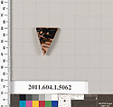 Terracotta rim fragment of a kylix (drinking cup), Terracotta, Greek, Attic