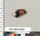 Terracotta fragment of a kylix (drinking cup), Terracotta, Greek, Attic