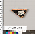 Terracotta fragment of a kylix (drinking cup), Terracotta, Greek, Attic