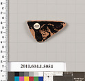 Terracotta fragment of a kylix (drinking cup), Terracotta, Greek, Attic