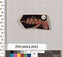 Terracotta fragment of a kylix (drinking cup), Terracotta, Greek, Attic