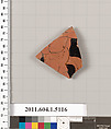 Terracotta fragment of a kylix (drinking cup), Terracotta, Greek, Attic
