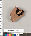 Terracotta fragment of a kylix (drinking cup), Terracotta, Greek, Attic