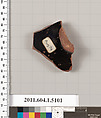 Terracotta fragment of a kylix (drinking cup), Terracotta, Greek, Attic