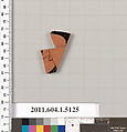 Terracotta fragment of a kylix (drinking cup), Terracotta, Greek, Attic