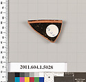 Terracotta fragment of a kylix (drinking cup), Terracotta, Greek, Attic