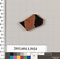 Terracotta fragment of a kylix (drinking cup), Terracotta, Greek, Attic