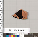 Terracotta fragment of a kylix (drinking cup), Terracotta, Greek, Attic