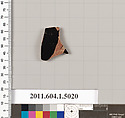 Terracotta fragment of a kylix (drinking cup), Terracotta, Greek, Attic