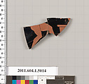 Terracotta fragment of a kylix (drinking cup), Terracotta, Greek, Attic