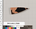 Terracotta fragment of a kylix (drinking cup), Terracotta, Greek, Attic