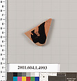 Terracotta fragment of a kylix (drinking cup), Terracotta, Greek, Attic