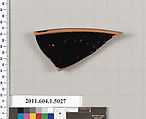Terracotta fragment of a kylix (drinking cup), Terracotta, Greek, Attic