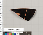 Terracotta fragment of a kylix (drinking cup), Terracotta, Greek, Attic