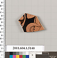 Terracotta fragment of a kylix (drinking cup), Terracotta, Greek, Attic