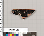 Terracotta rim fragment of a kylix (drinking cup), Terracotta, Greek, Attic