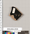 Terracotta fragment of a kylix (drinking cup), Terracotta, Greek, Attic