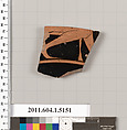 Terracotta fragment of a kylix (drinking cup), Terracotta, Greek, Attic