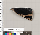 Terracotta rim fragment of a kylix (drinking cup), Terracotta, Greek, Attic