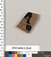 Terracotta fragment of a kylix (drinking cup), Terracotta, Greek, Attic