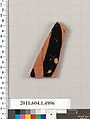 Terracotta fragment of a kylix (drinking cup), Terracotta, Greek, Attic