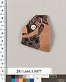 Terracotta rim fragment of a kylix (drinking cup), Terracotta, Greek, Attic