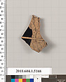 Terracotta fragment of a kylix (drinking cup), Terracotta, Greek, Attic