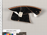 Terracotta rim fragment of a kylix (drinking cup), Terracotta, Greek, Attic