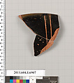 Terracotta rim fragment of a kylix (drinking cup), Terracotta, Greek, Attic