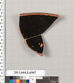 Terracotta rim fragment of a kylix (drinking cup), Terracotta, Greek, Attic