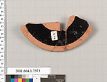 Terracotta fragment of a kylix (drinking cup), Terracotta, Greek, Attic