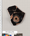 Terracotta fragment of a kylix (drinking cup), Terracotta, Greek, Attic
