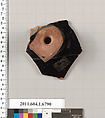 Terracotta fragment of a kylix (drinking cup), Terracotta, Greek, Attic