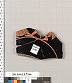 Terracotta fragment of a kylix (drinking cup), Terracotta, Greek, Attic