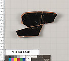 Terracotta rim fragment of a kylix (drinking cup), Terracotta, Greek, Attic