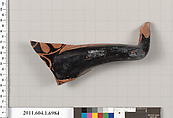 Terracotta fragment of a kylix (drinking cup), Terracotta, Greek, Attic