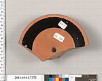 Terracotta fragment of a kylix (drinking cup), Terracotta, Greek, Attic