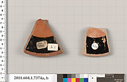 Terracotta fragments of kylikes (drinking cups), Terracotta, Greek, Attic