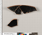 Terracotta rim fragments of a kylix (drinking cup), Terracotta, Greek, Attic