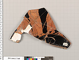 Terracotta fragment of a kylix (drinking cup), Terracotta, Greek, Attic